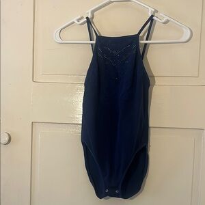 Elegant Lace Blue Halter Top Bodysuit Free People